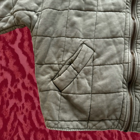 Sage Green Free People Quilted Zip Up Jacket - Picture 5 of 7